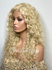 Long Blonde Lace Front Wig Wavy Layered Synthetic - Suzie