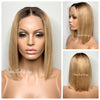 Blonde Human Hair Bob Lace Front Wig Straight 13x4 - Melanie