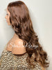 Extra Long Brown Lace Front Wig Curly Brown Middle Part - Tieren