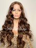 Extra Long Brown Lace Front Wig Curly Brown Middle Part - Tieren