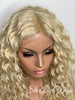 Long Blonde Lace Front Wig Wavy Layered Synthetic - Suzie