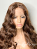 Extra Long Brown Lace Front Wig Curly Brown Middle Part - Tieren