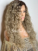 Lace Front Wig Dirty Ash Blonde Dark Roots Long Wavy Side Part - Daria