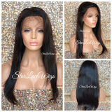 Human Hair Lace Front Wig Long Straight Natural Brown - Linda