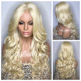 Long Curly Lace Front Wig (6x13) Parting Space Platinum Blonde #613 - Blake