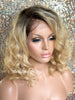 Short Wavy Blonde Lace Front Bob Wig Dark Roots (6x13) Parting Space - Serenity