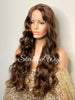 Extra Long Brown Lace Front Wig Curly Brown Middle Part - Tieren