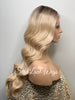 Long Blonde Wavy Synthetic Lace Front Wig Dark Roots - Yasmin