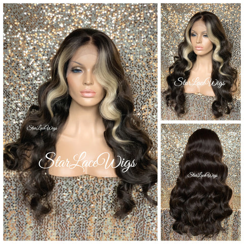 Lace Front Wig Light Pink Long Loose Curls Middle Part - Sara