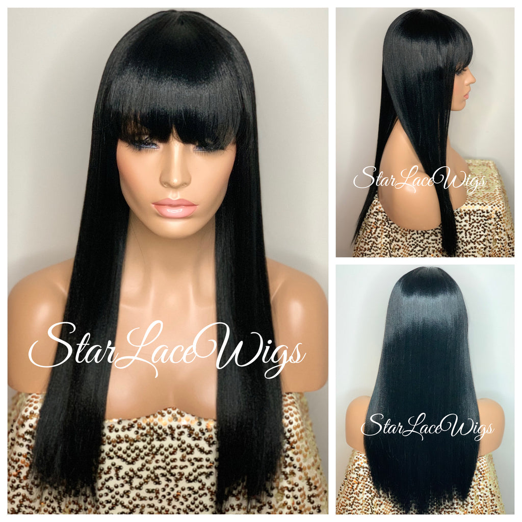 Long Straight Wig With Chinese Bangs - Egypt
