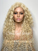 Long Blonde Lace Front Wig Wavy Layered Synthetic - Suzie