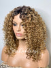 Synthetic Curly Full Wig Honey Blonde Dark Roots - Ada