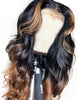 Human Hair Lace Front Wig 13x4 Body Wave Color #1b & #30 - Donna