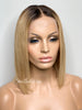 Blonde Human Hair Bob Lace Front Wig Straight 13x4 - Melanie