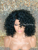 Lace Front Wig Short Curly Synthetic Bob Side Part Bangs - Louise