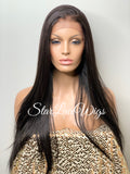 Long Straight Human Hair Blend Lace Front Wig (4x13) Parting - Nyla