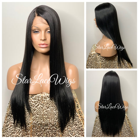 Long Wavy Synthetic Lace Front Wig Golden Blonde Dark Roots - Eva