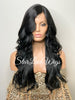 Lace Front Wig Synthetic Black Loose Waves Side Part Layers - Gwen