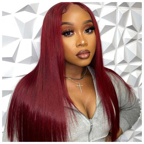 Human Hair Lace Front Wig 13x4 Body Wave Color #1b & #30 - Donna