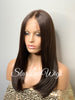 Long Lace Front Wig Brown #4 Straight (6x13) Parting Space - Halle