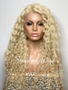 Long Blonde Lace Front Wig Wavy Layered Synthetic - Suzie