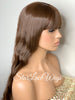 Long Wavy Brown Wig With Chinese Bangs - Ginny