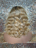 Short Wavy Blonde Lace Front Bob Wig Dark Roots (6x13) Parting Space - Serenity