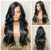 Lace Front Wig Synthetic Black Loose Waves Side Part Layers - Gwen