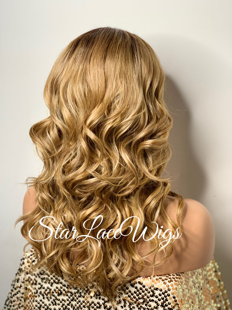 Long Curly Synthetic Lace Front Wig Bangs Layers Kennedy StarLacewigs