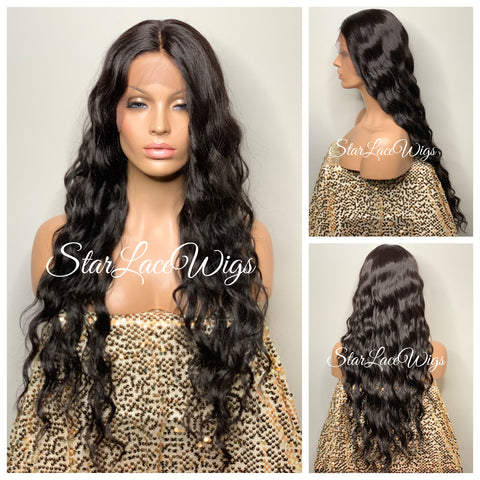 Dark Ash Blonde Lace Front Wig Long Straight Dark Roots Middle Part Synthetic - Mila