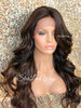 Lace Front Wig Long Synthetic Curly Layers Brown #4 Highlights #30 - Fawn