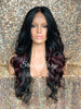 Long Loose Curls Lace Front Wig (6x13) Parting Space Black Burgundy - Dior