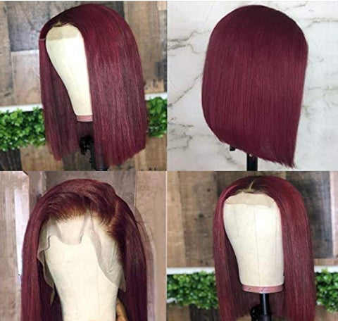 Human Hair Bob Lace Front Wig 13x4 Straight #1b #27 Highlights - Genesis