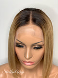 Blonde Human Hair Bob Lace Front Wig Straight 13x4 - Melanie