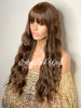 Long Wavy Brown Wig With Chinese Bangs - Ginny