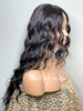 Long Full Wig Synthetic Wavy Black Brown Middle Part Layers - Allegra